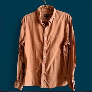 Club Monaco slim fit Men's Casual camel Button Down Shirt